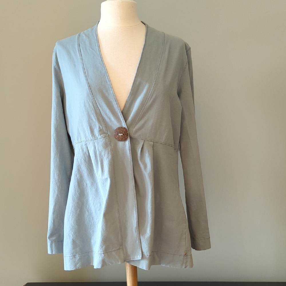 Neon Buddha sage Green Women's Jacket with Button Detail Size Medium